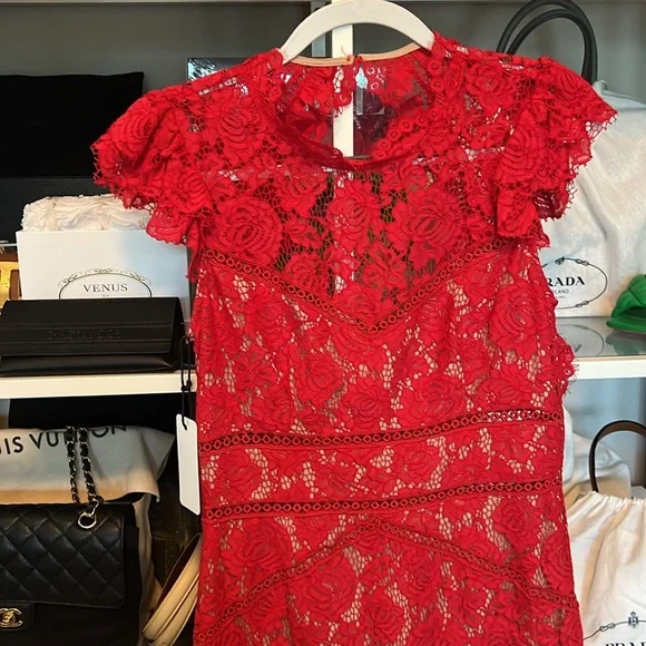 Saylor red lace dress - Picture 4 of 4
